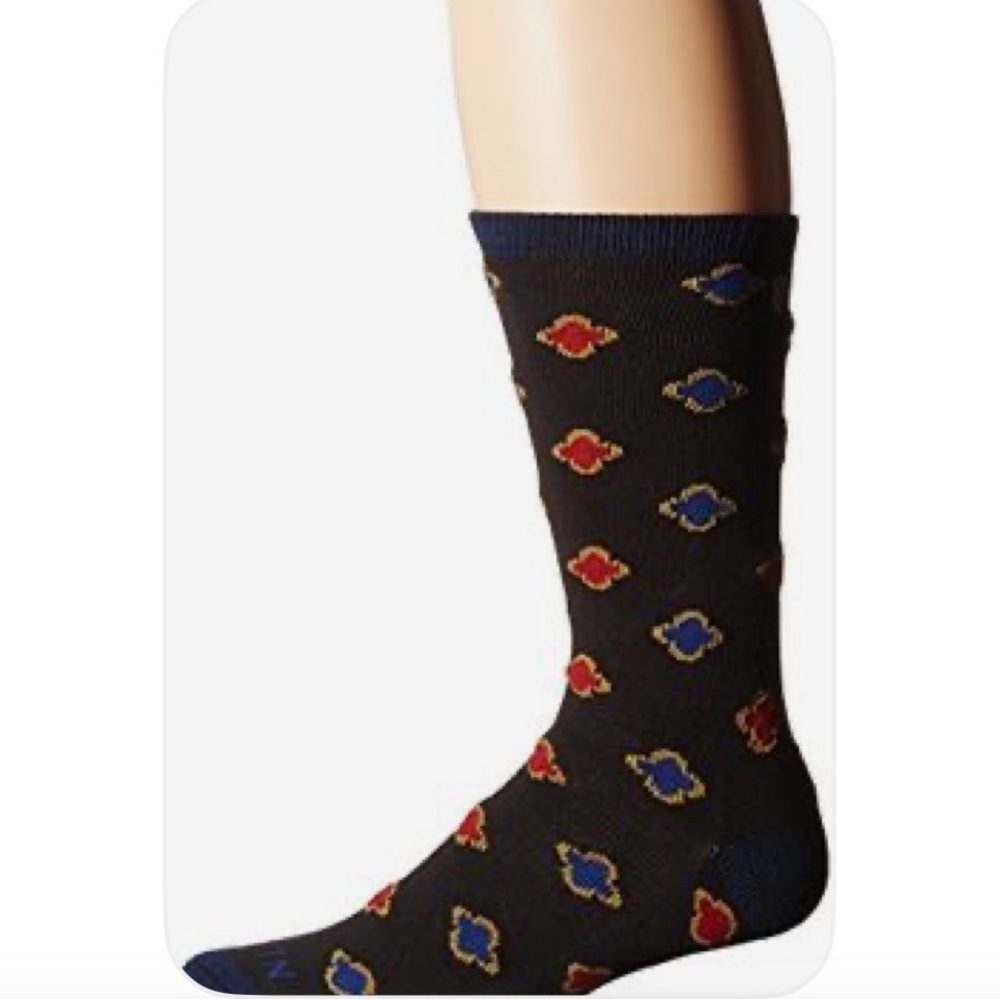 Brixton Bardeen Socks with Red and Blue Pattern